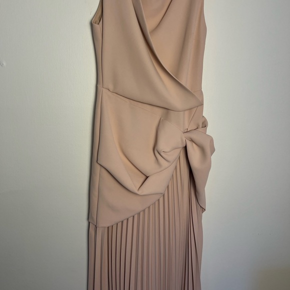 Lane JT Womens Cocktail Pintuck Dress S Blush Pink Avant Garde Occasion Pleated - Picture 7 of 17